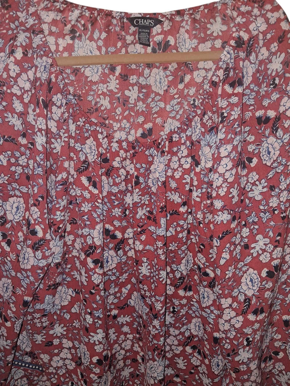 Chaps Floral Boho Blouse in Rose Mauve - Picture 2 of 2